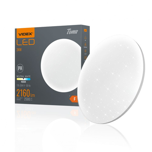 Lampa Sufitowa Natynkowa Videx LED 24W 2500lm 4000K Neutralna Biała TOMA
