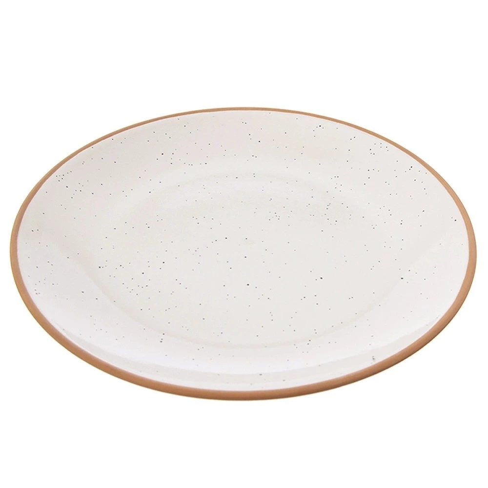 Talerz obiadowy płytki ceramiczny beżowy 27 cm