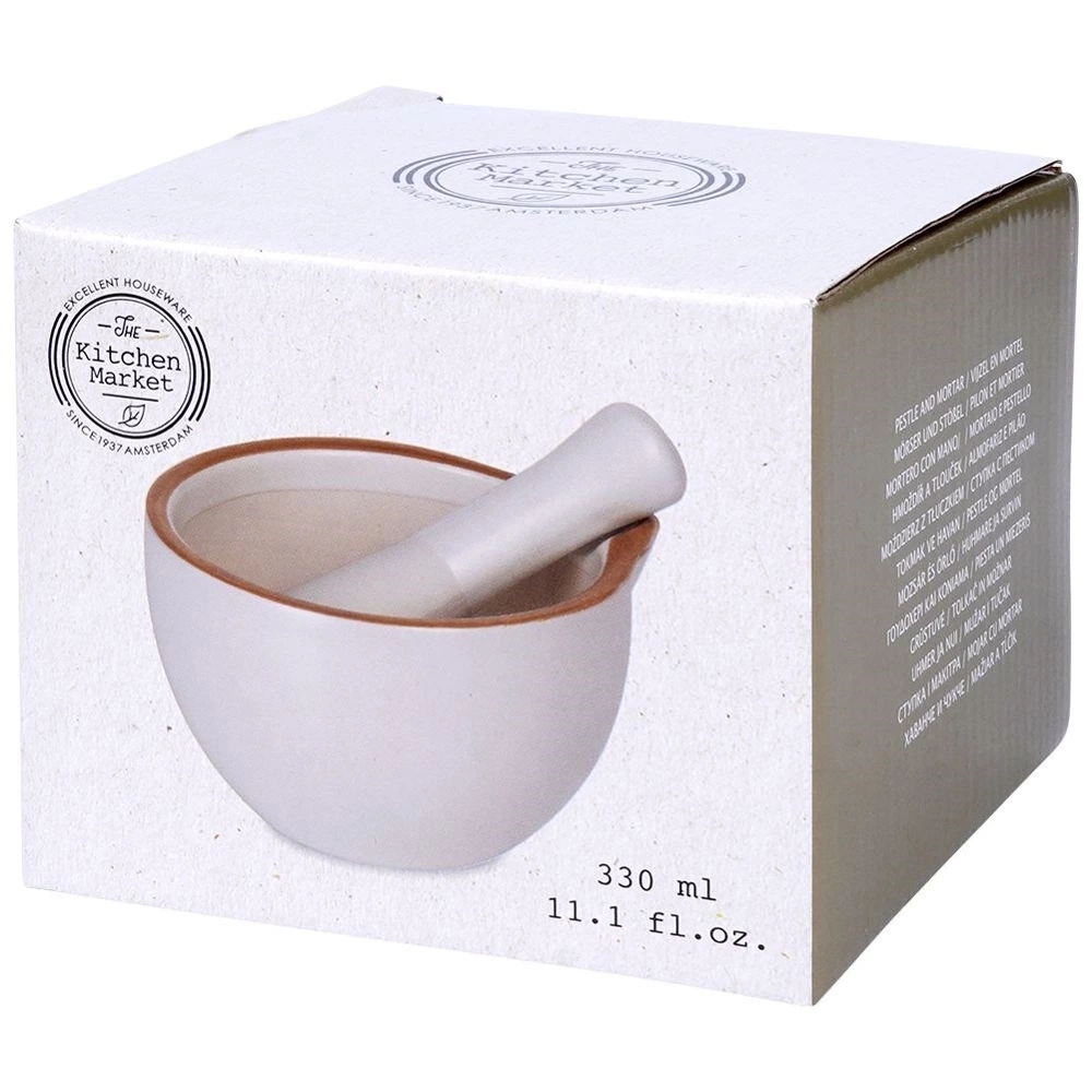 Moździerz do przypraw ceramiczny biały