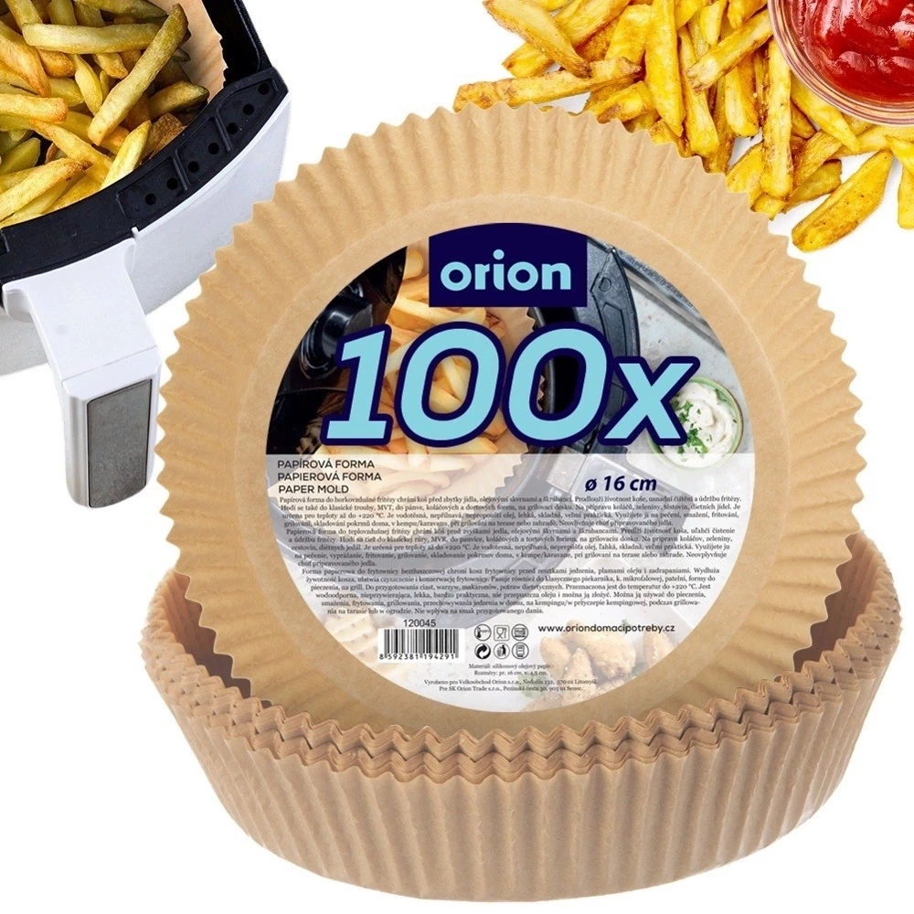 Wkład do frytkownicy beztłuszczowej Air Fryer papierowy okrągły 16 cm 100 szt.