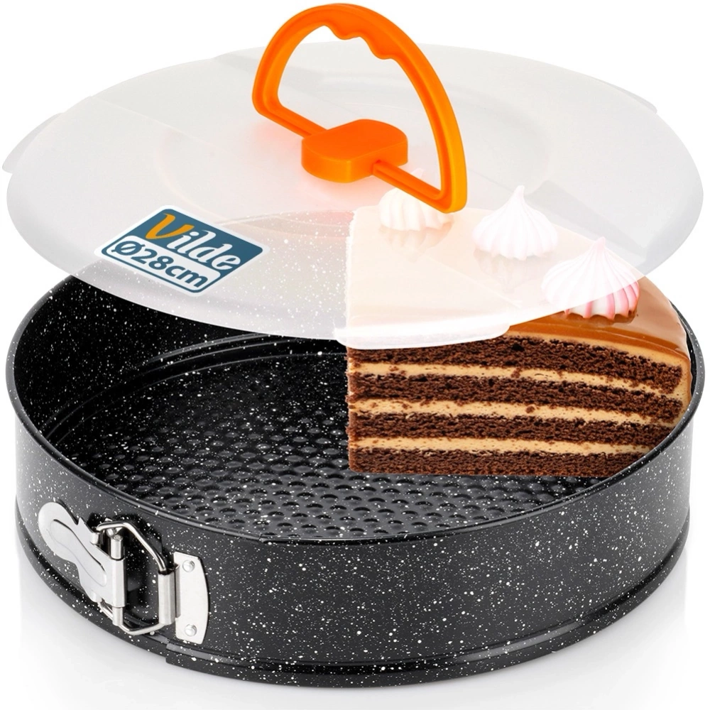 Tortownica rozpinana granitowa z pokrywką 28 cm