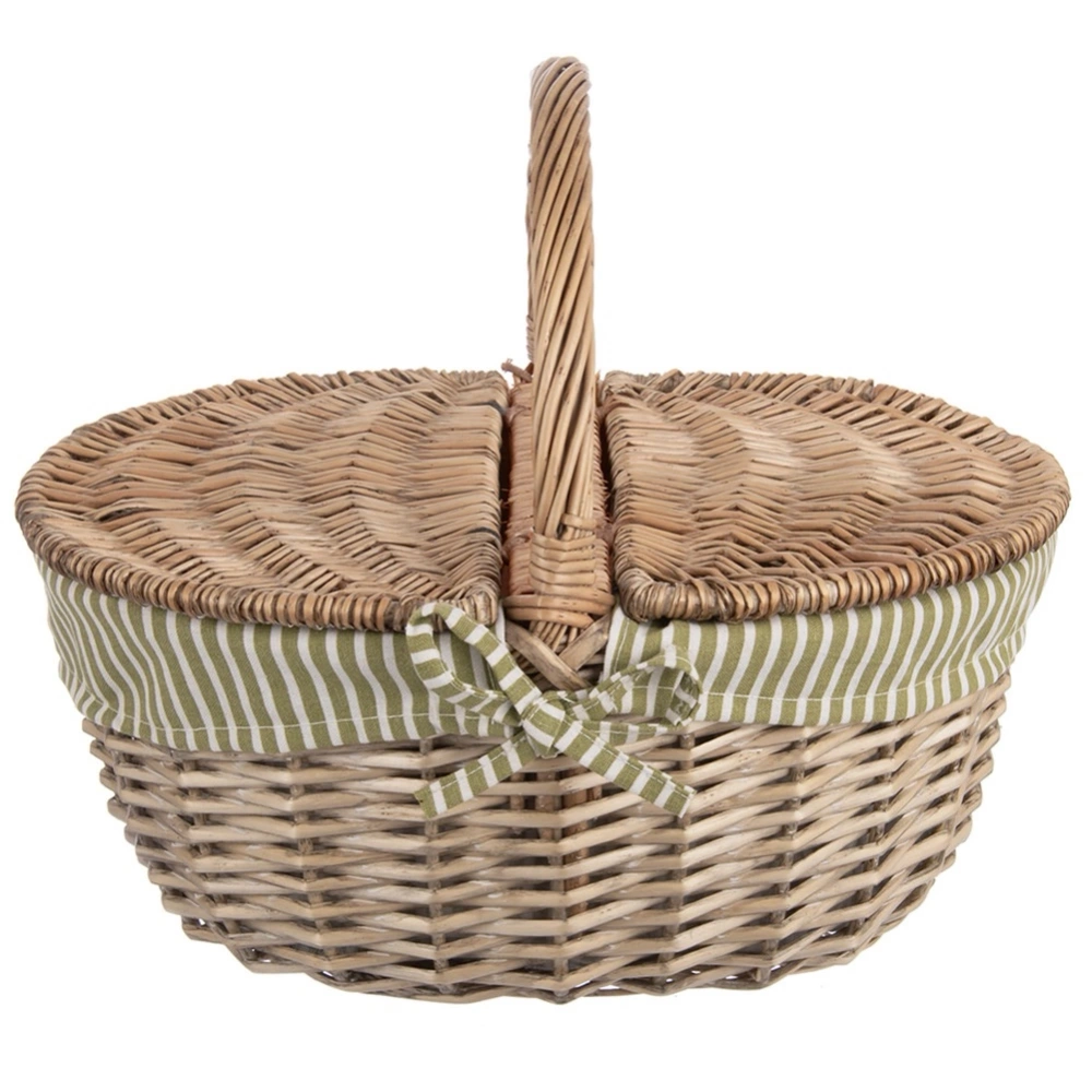 Kosz piknikowy wiklinowy zamykany 42x32x35 cm