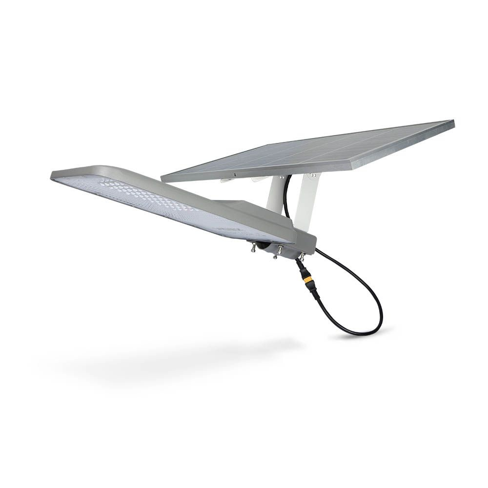 LAMPA SOLARNA ULICZNA VIDEX LED OSZCZĘDNA MOCNA IP65 2500lm + PILOT 