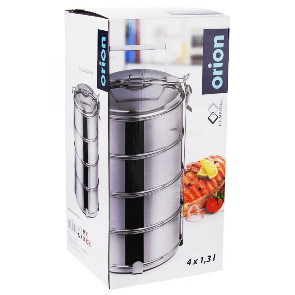 Menażka obiadowa stalowa 4-poziomowa 4x1,3 l