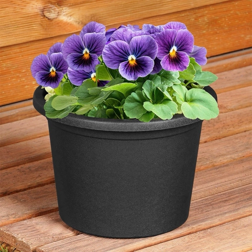 Doniczka ogrodowa plastikowa czarna okrągła 20 cm