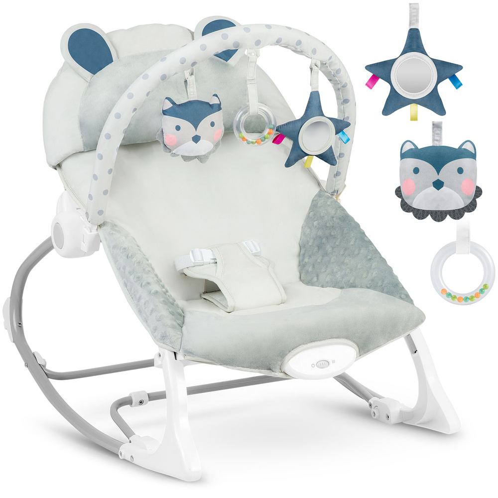 Leżaczek bujaczek z wibracją - szary