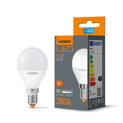 Żarówka LED E14 G45 Kulka 4W = 33W 380lm 4000K Neutralna Biel 240° Videx
