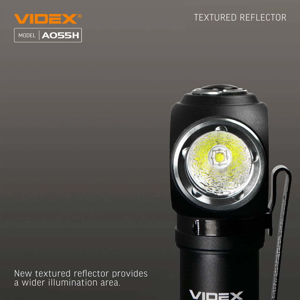 Latarka Videx 600lm IP68 LED 8 trybów zasięg 115m czołówka +PASEK NA GŁOWĘ