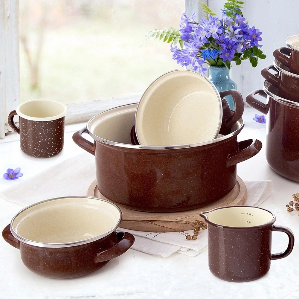 Garnek emaliowany BROWN 26 cm, 5 l
