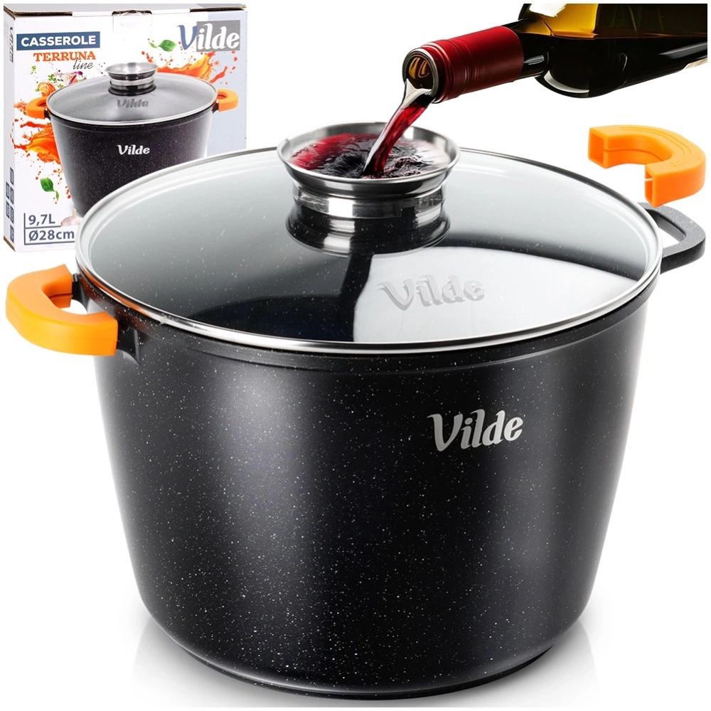 Garnek granitowy ze szklaną pokrywką TERRUNA AROMA 28 cm, 9,7 l