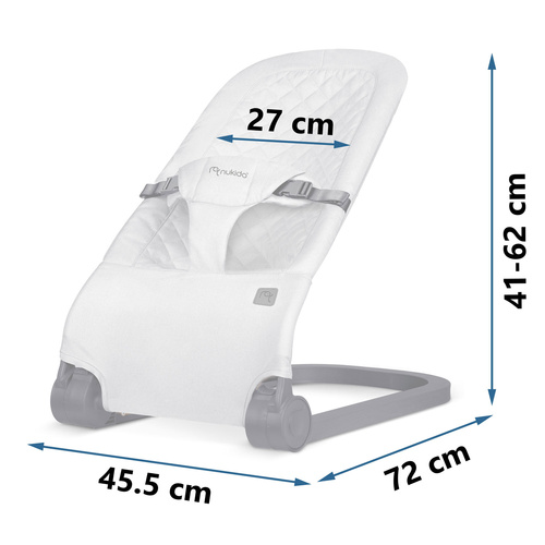 Leżaczek bujaczek z zabawkami - jasno szary