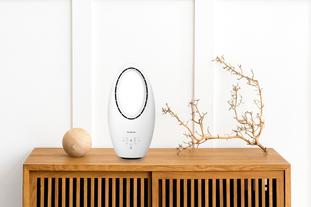 Nowoczesny wentylator stojący bezłopatkowy podłogowy pilot timer LED kolory biały 3 tryby obrotowy