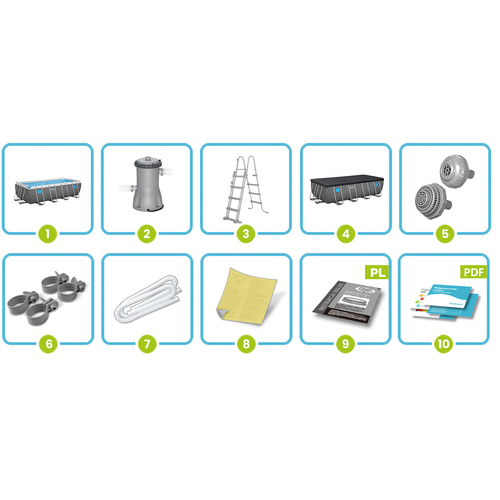 Bestway Basen stelażowy Splashview 488x244x122cm szary rattan 10w1 561MB