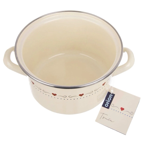 Garnek emaliowany kremowy TONCA 18 cm, 2 l