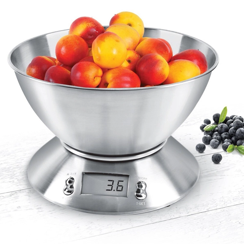 Waga kuchenna stalowa z misą elektroniczna 5 kg, 2,2 l