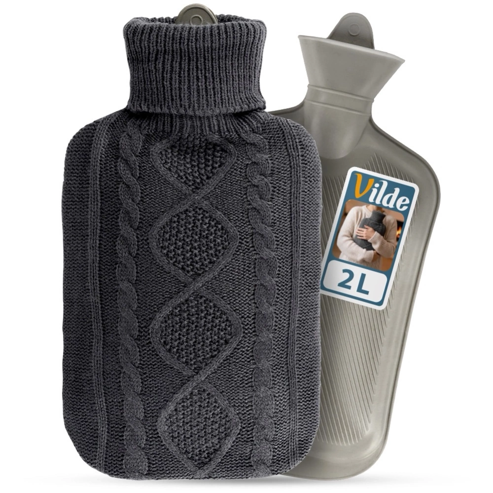 Termofor z pokrowcem szary 2 l