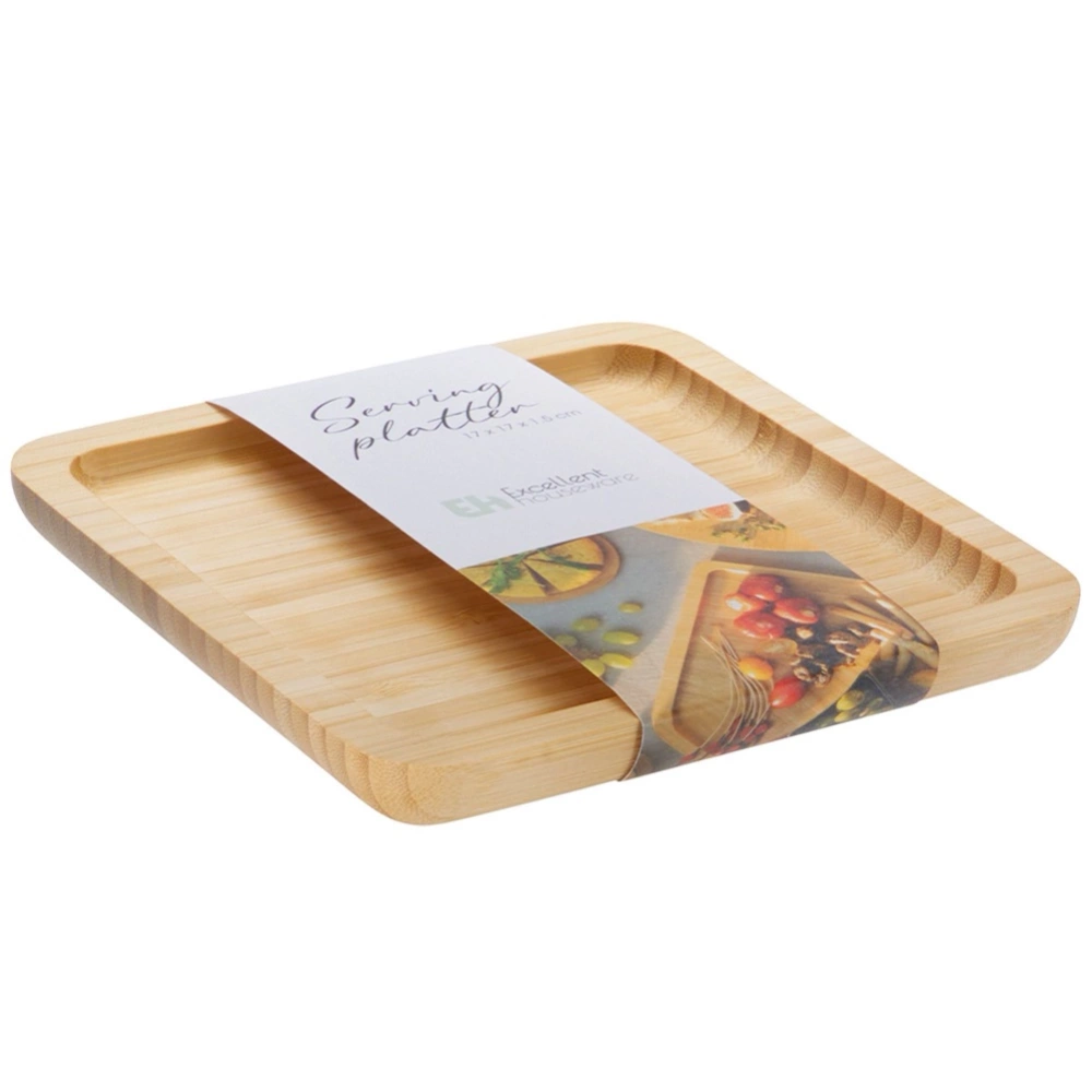 Taca do serwowania bambusowa 17x17 cm
