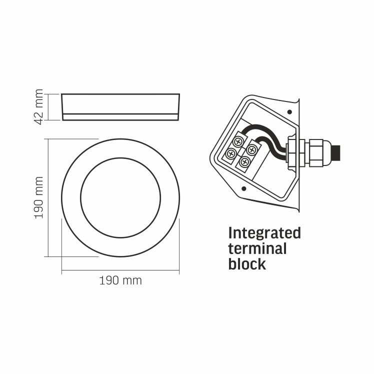 KINKIET PLAFON ZEWNĘTRZNY LED Okrągła Biały Nowoczesny Design 15W IP65