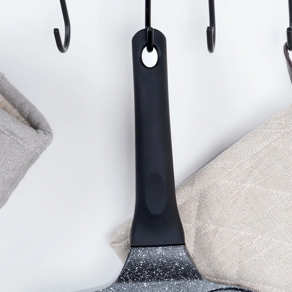 Patelnia do jajek granitowa 4 otwory BLACK LINE 19x19 cm