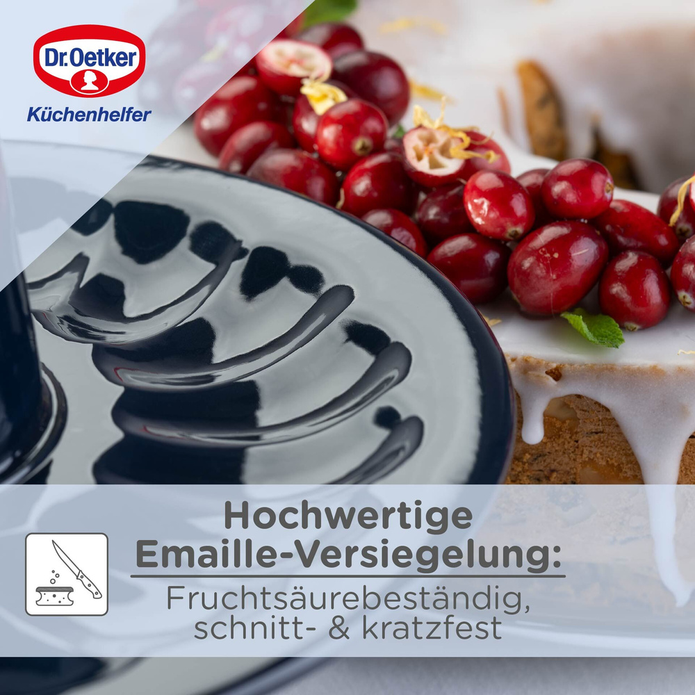 Forma do pieczenia Ø26 cm z Flach- i Rohrboden, emaliowana Dr. Oetker