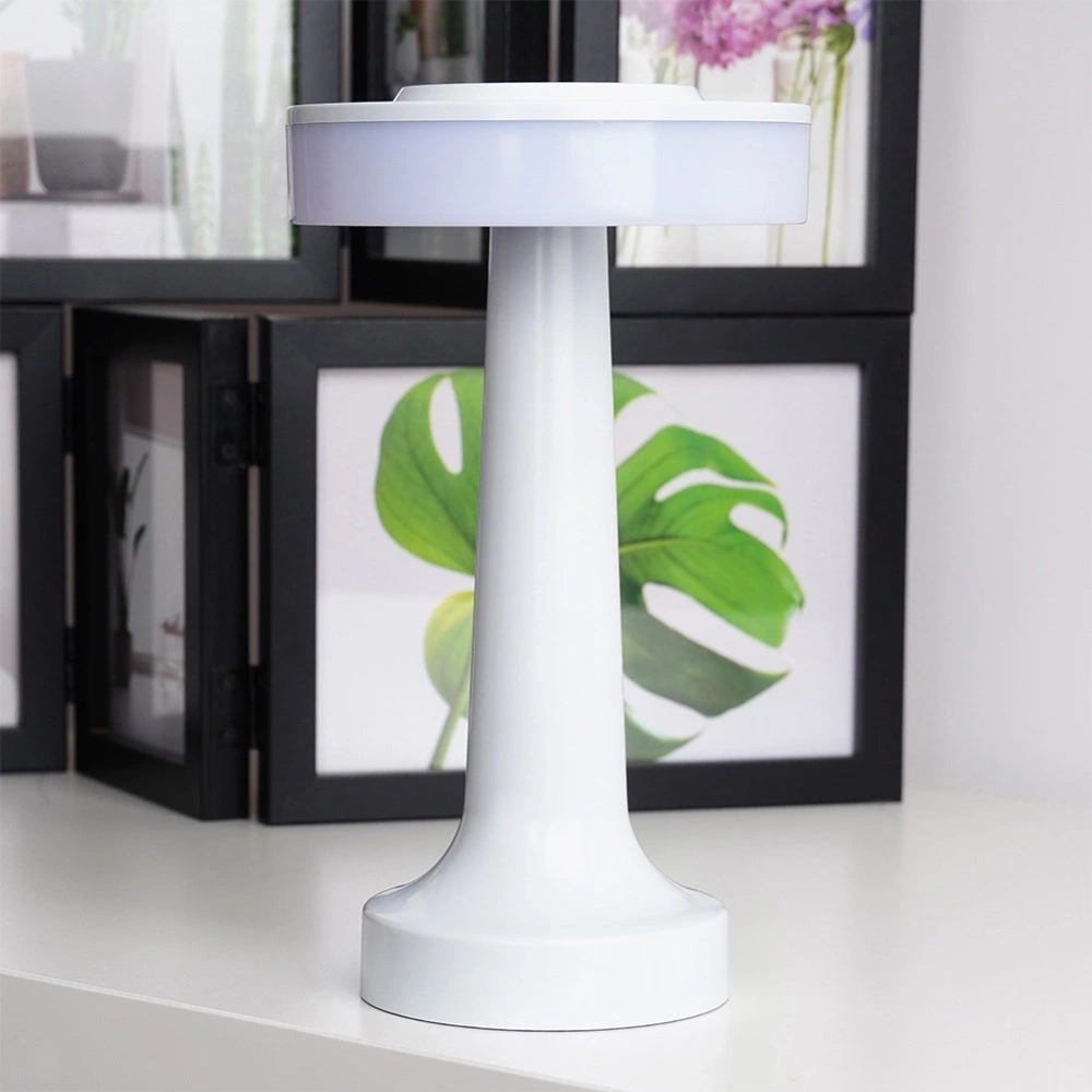 Lampka stołowa LED biała bezprzewodowa 3 tryby świecenia 21 cm