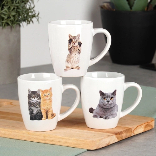 Kubki ceramiczne koty 220 ml 3 szt.