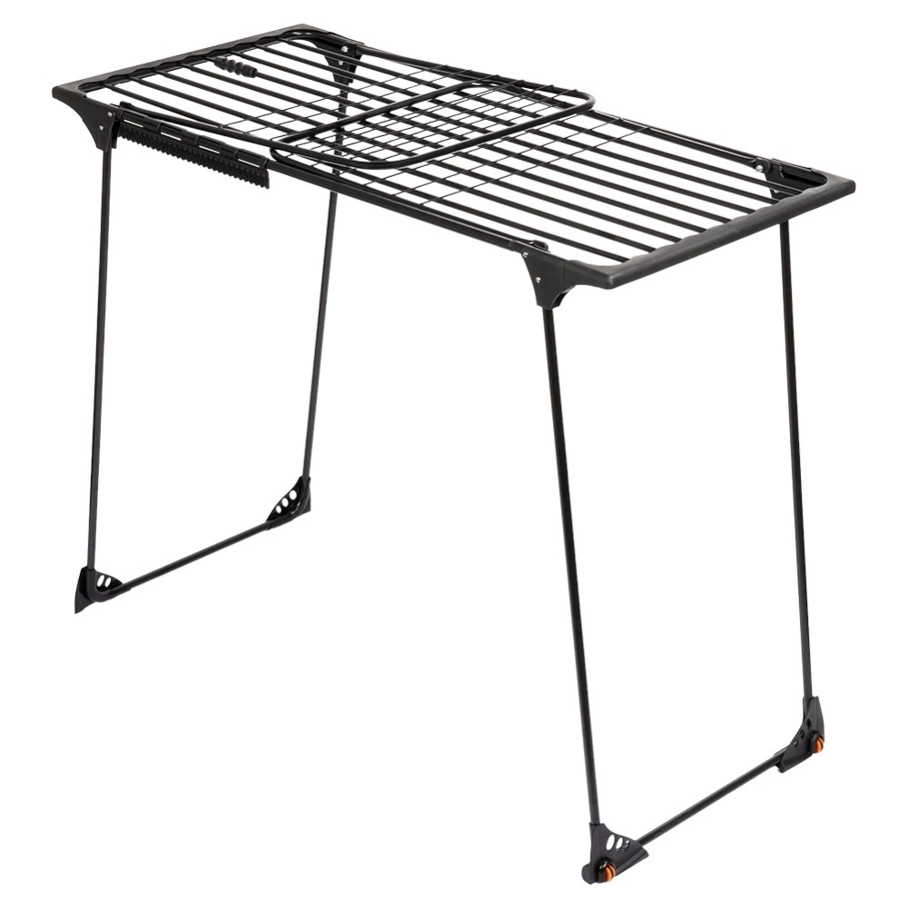 Suszarka na pranie metalowa czarna rozsuwana XXL 204-260x56x103 cm