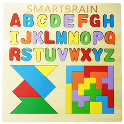 Drewniana układanka litery alfabet puzzle tetris