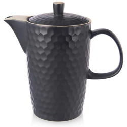 Dzbanek do kawy i herbaty ceramiczny czarny TEA TIME 1,3 l