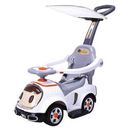 Jeździk pchacz pojazd dla dzieci Kindersafe z daszkiem biały