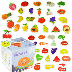 Kolorowa układanka puzzle dla dzieci owoce i warzywa