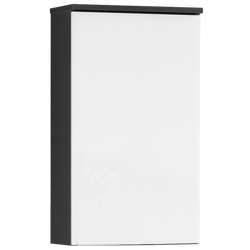 Szafka łazienkowa biało-czarna, 1-drzwiowa, 2 półki Kara