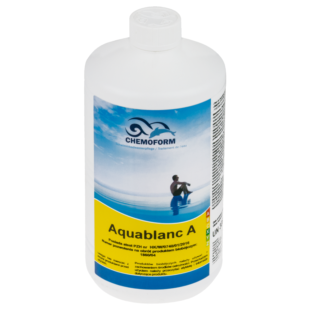 Aquablanc A 1L Płyn metoda tlenowa do basenu basen  dezynfekcji