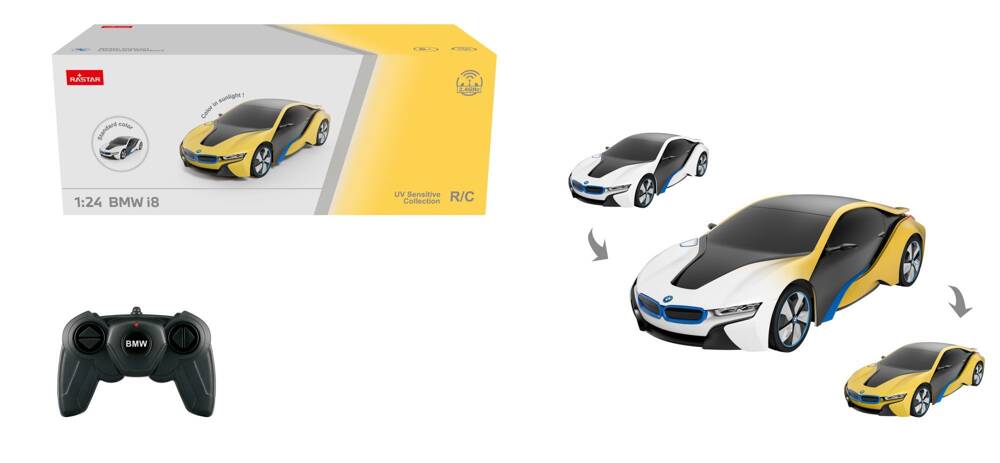 BMW i8  skala 1:24 Rastar 48400-4 samochód sterowany UV Sensitive Collection