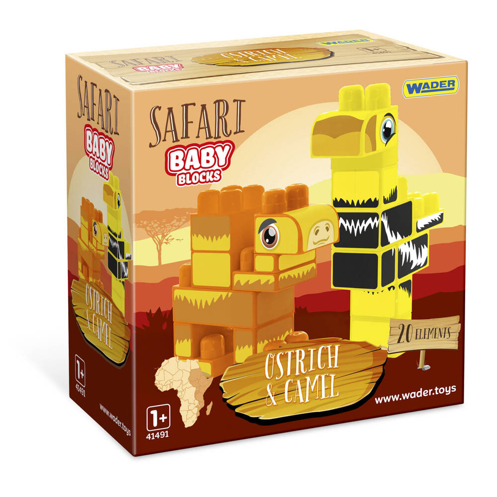 Baby Blocks Safari klocki struś i wielbłąd 41504 Wader