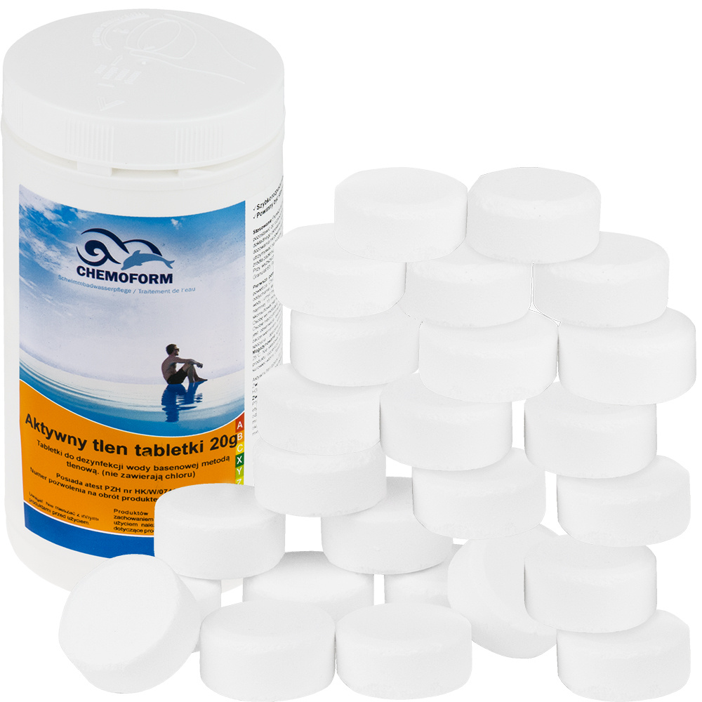 Chemia basenowa Aktywny tlen - 25 sztuk tabletek + dozownik 29040 Intex