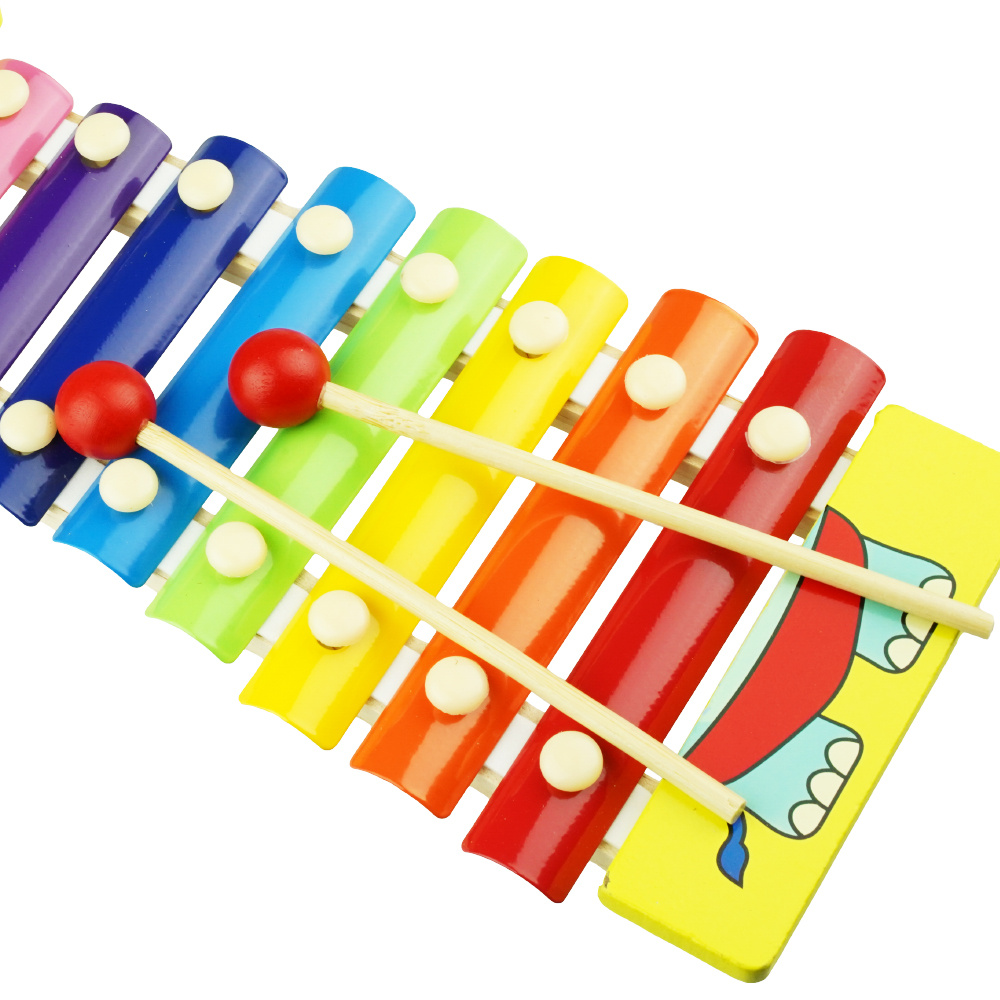 Cymbałki kolorowa edukacyjna zabawka muzyczna dla dzieci Hipopotam