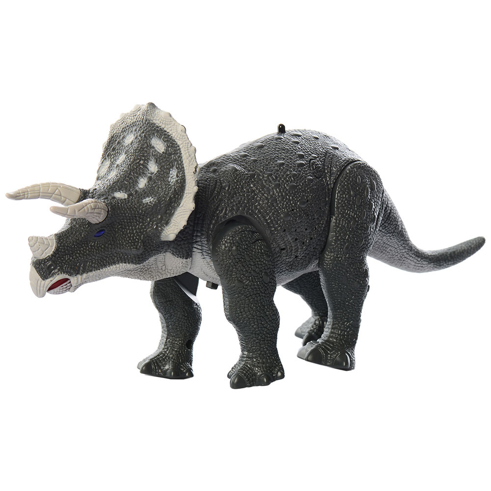 Dinozaur Triceratops zdalnie sterowany - chodzi, ryczy i świeci 