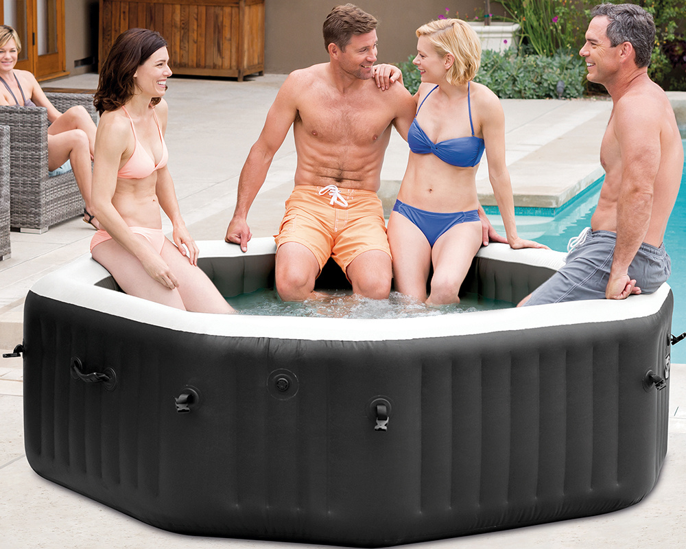 Dmuchane SPA jacuzzi ogrodowe 4 os. z hydromasażem INTEX 28458 + akcesoria