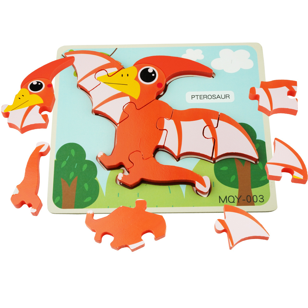 Drewniana kolorowa układanka puzzle dinozaury  Pterosaur