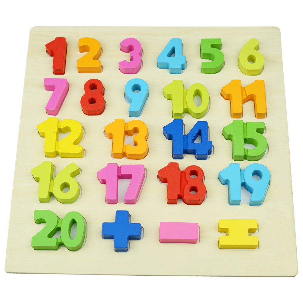 Drewniana układanka puzzle cyfry nauka liczenia
