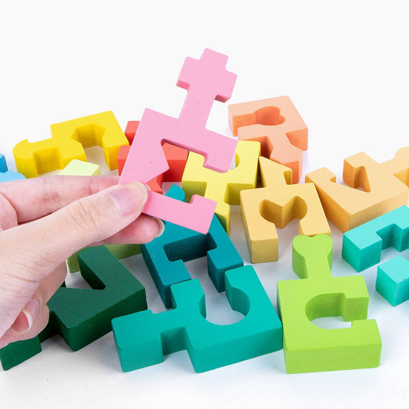 Drewniana układanka sorter puzzle figury klocki Montessori