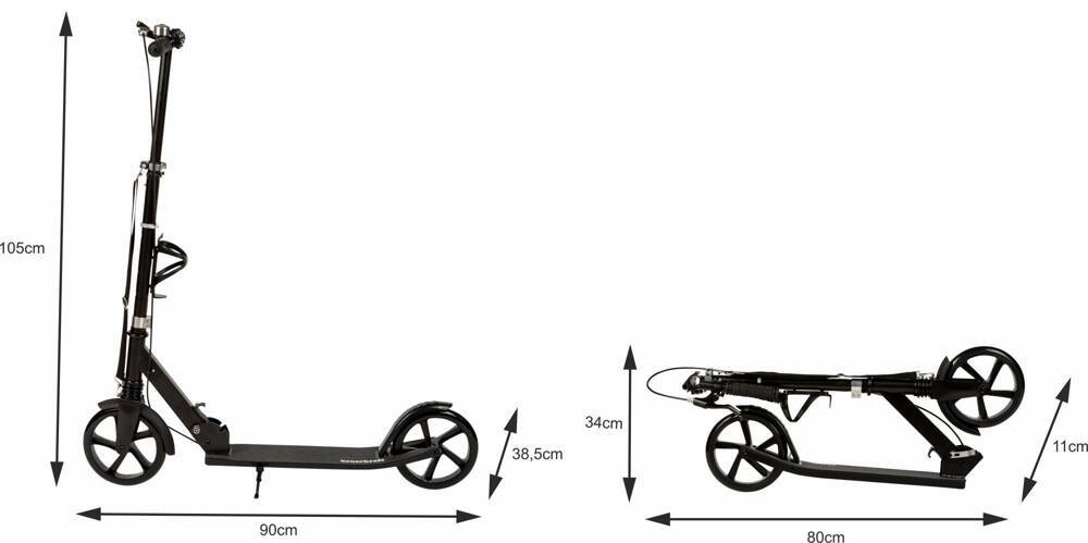 Duża składana hulajnoga 95-105cm hamulec ręczny