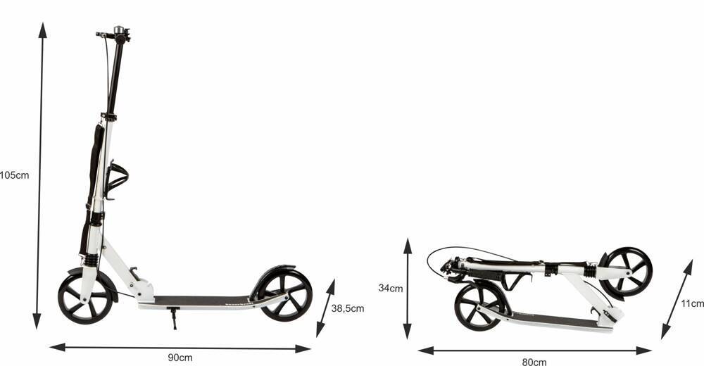 Duża składana hulajnoga 95-105cm hamulec ręczny