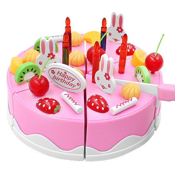 Duży tort urodzinowy do krojenia na rzep świeczki 37 el