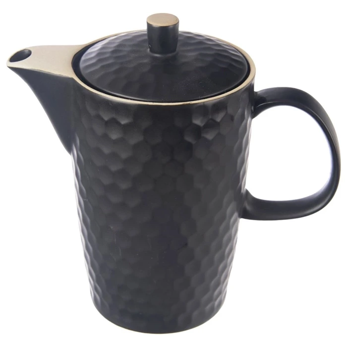 Dzbanek do kawy i herbaty ceramiczny czarny TEA TIME 1,3 l