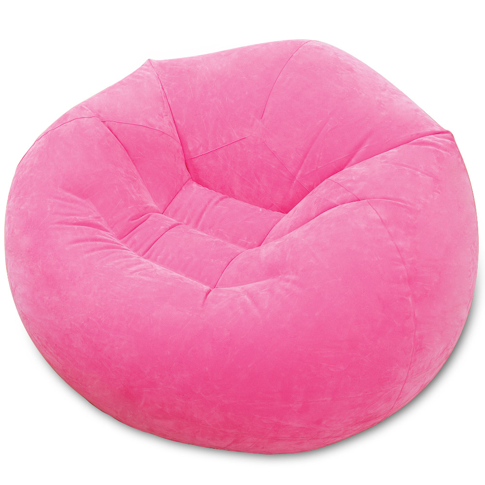 Fotel dmuchany welurowy - pufa 107 x 104 x 69 cm Różowy INTEX 68569