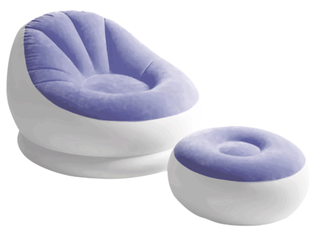 Fotel dmuchany z podnóżkiem fioletowy 104 x 109 x 71 cm INTEX 68572