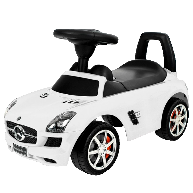 Jeździk 3w1 pchacz auto Samochód dla dzieci Mercedes Biały melodie klakson