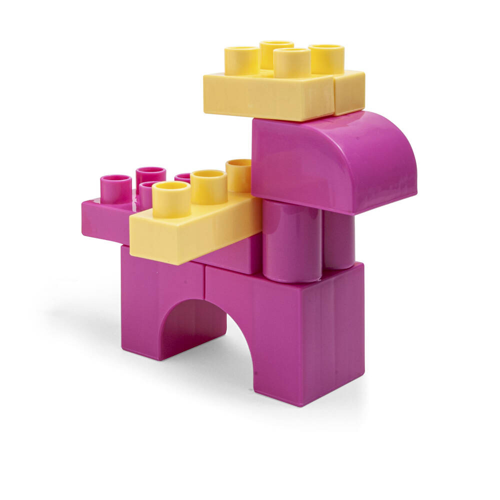 Kids Blocks klocki w pojemniku 132 el. różowe